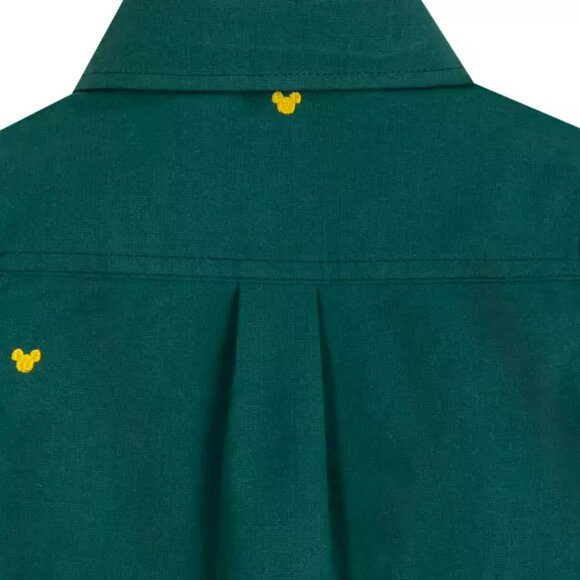 Embroidered Mickey Mouse Icon Holiday Long Sleeve Button Front Shirt for Boys 4 - Picture 3 of 13